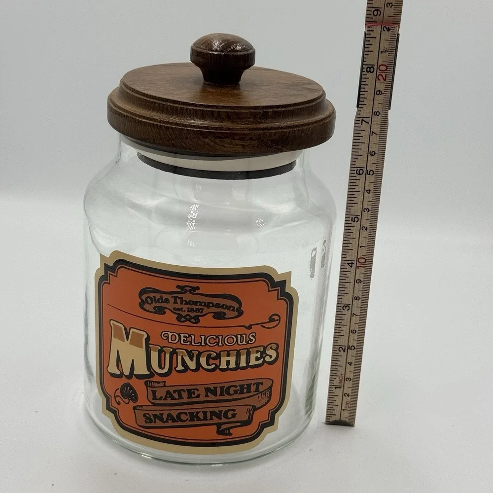 Olde Thompson Munchies Glass Canister w/Wood Lid